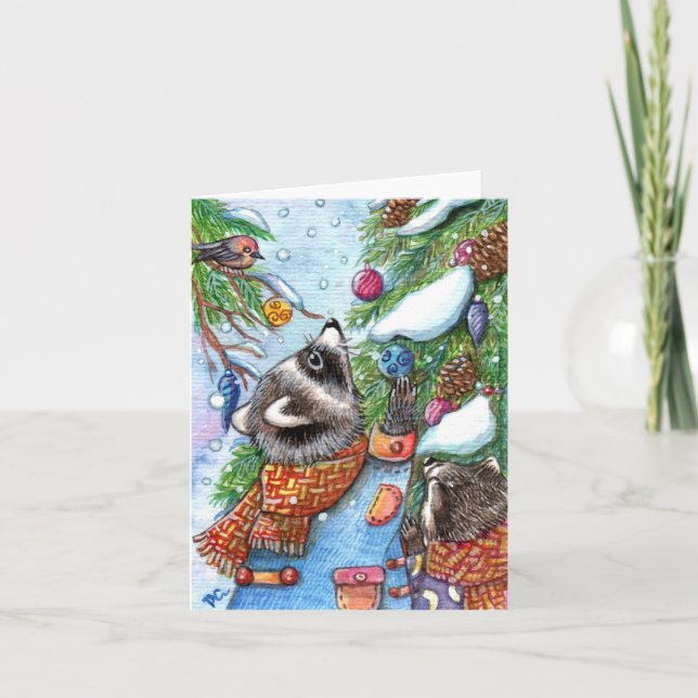 Cartes Pour Fêtes Annuelles Décoration de l'arbre (Devant)