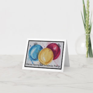 Cartes Pour Fêtes Annuelles Décorations de boule de Noël en aquarelle