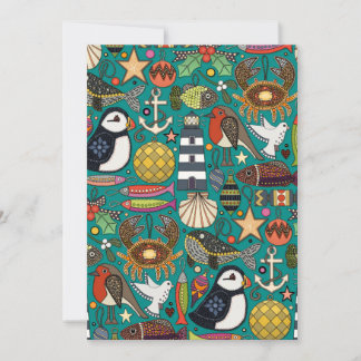 Cartes Pour Fêtes Annuelles décorations de Noël côtières sarcelle