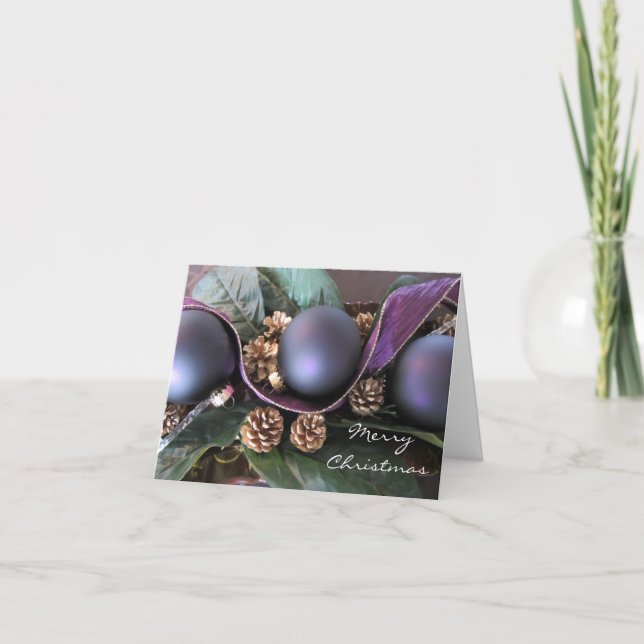 Cartes Pour Fêtes Annuelles Décorations de Noël élégantes (Devant)