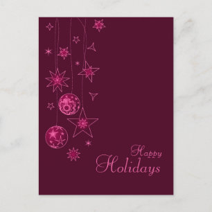 Cartes Pour Fêtes Annuelles Décorations de Noël rose élégant