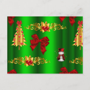 Cartes Pour Fêtes Annuelles Décorations de Noël sur Vert