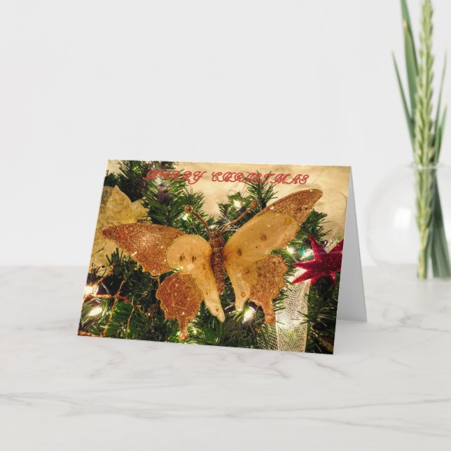 Cartes Pour Fêtes Annuelles Décorations de papillon de Noël (Devant)