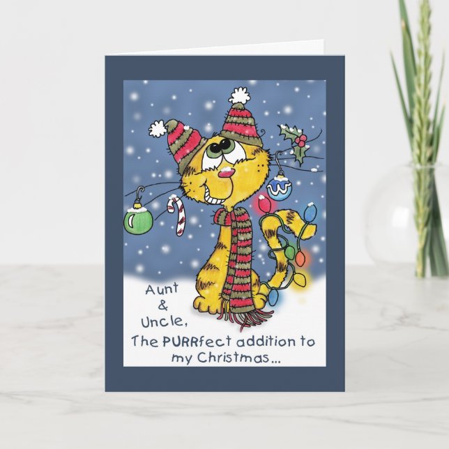 Cartes Pour Fêtes Annuelles Décoré Cat-PURRfect Noël (Devant)