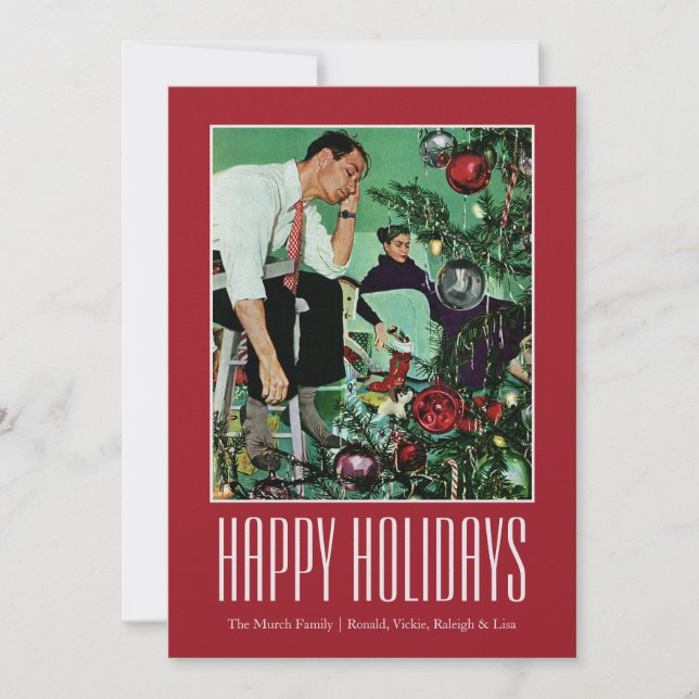 Cartes Pour Fêtes Annuelles Découpage de l'arbre (Devant)