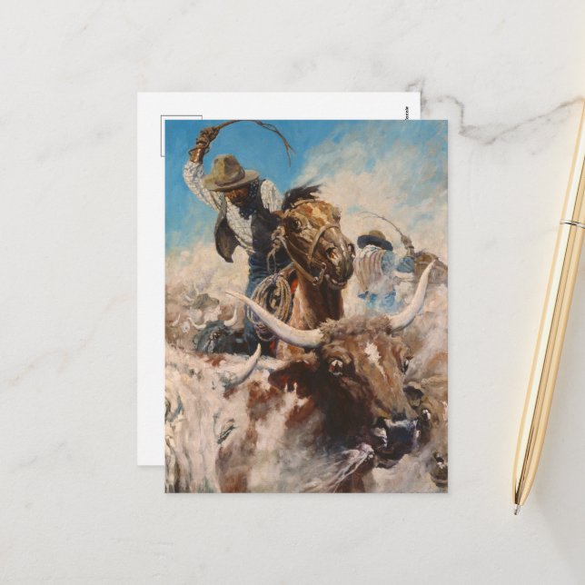 Cartes Pour Fêtes Annuelles Découper par Newell Convers Wyeth (Devant/Arrière en situation)