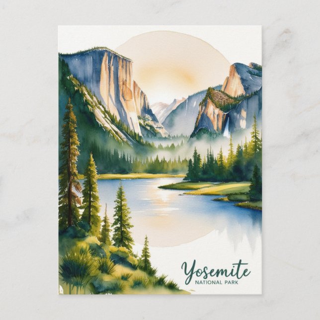Cartes Pour Fêtes Annuelles Découvrez le parc national de Yosemite : le majest (Devant)