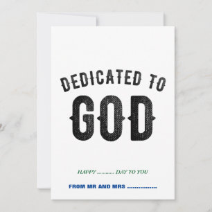 CARTES POUR FÊTES ANNUELLES DÉDIÉ À DIEU COOL PERSONNALISABLE NOIR TEXTE