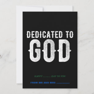 CARTES POUR FÊTES ANNUELLES DÉDIÉ À DIEU COOL PERSONNALISABLE TEXTE BLANC