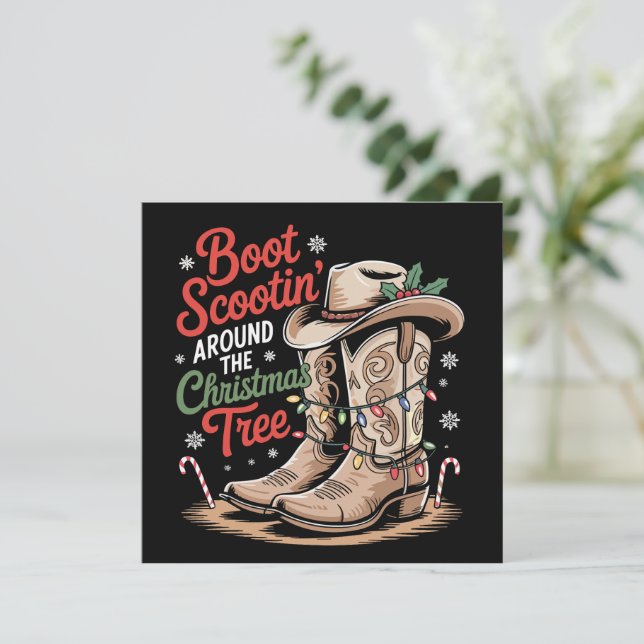 Cartes Pour Fêtes Annuelles Défilé autour de l'arbre de Noël western (Debout devant)