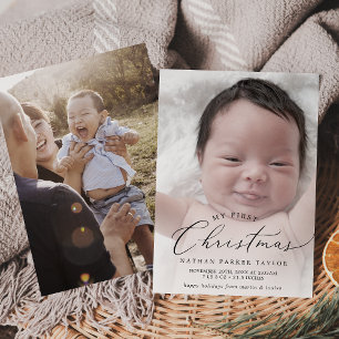 Cartes Pour Fêtes Annuelles Délicat Ma première photo de naissance de bébé de 
