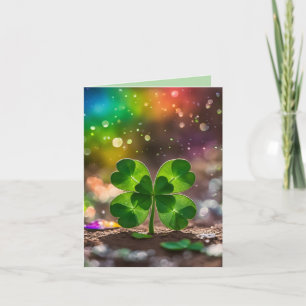 Cartes Pour Fêtes Annuelles Délicat trèfle à quatre feuilles au soleil