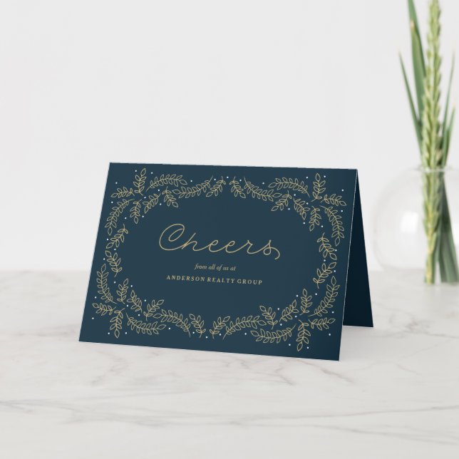 Cartes Pour Fêtes Annuelles Delicate Foliage Corporate Holiday (Devant)