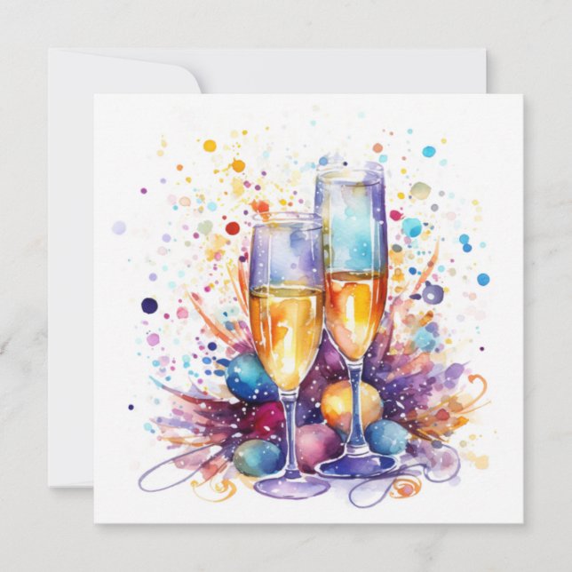 Cartes Pour Fêtes Annuelles Délices scintillants du Nouvel An (Devant)