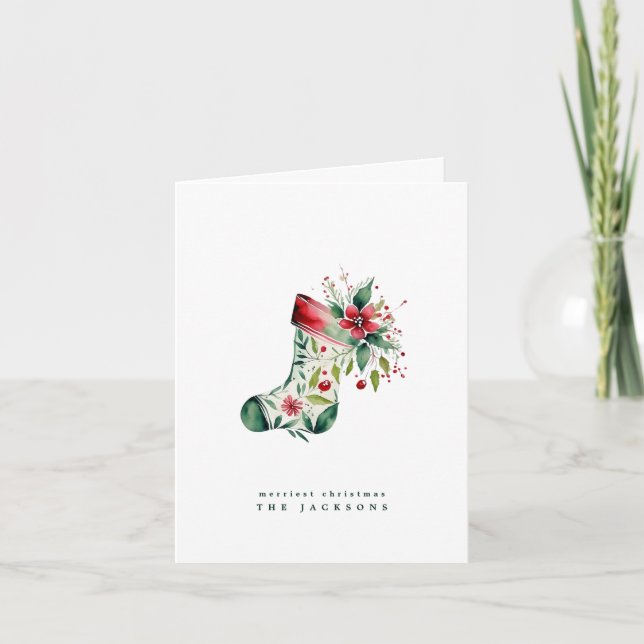 Cartes Pour Fêtes Annuelles Démarrage floral de Noël moderne | Photo | (Devant)