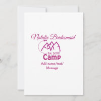 Demoiselle d'honneur de camp rose ajouter nom date