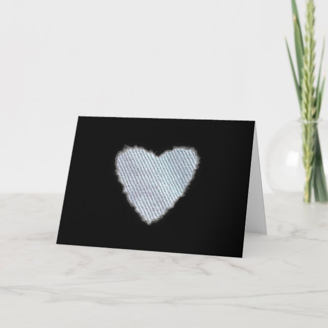 Cartes Pour Fêtes Annuelles Denim Heart Valentine Love Romance (Devant)