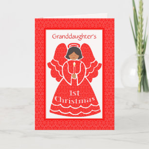 Cartes Pour Fêtes Annuelles Dentelle 1er Noël Angel ethnique pour petite-fille