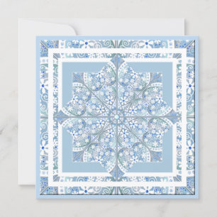Cartes Pour Fêtes Annuelles Dentelle en céramique bleu clair