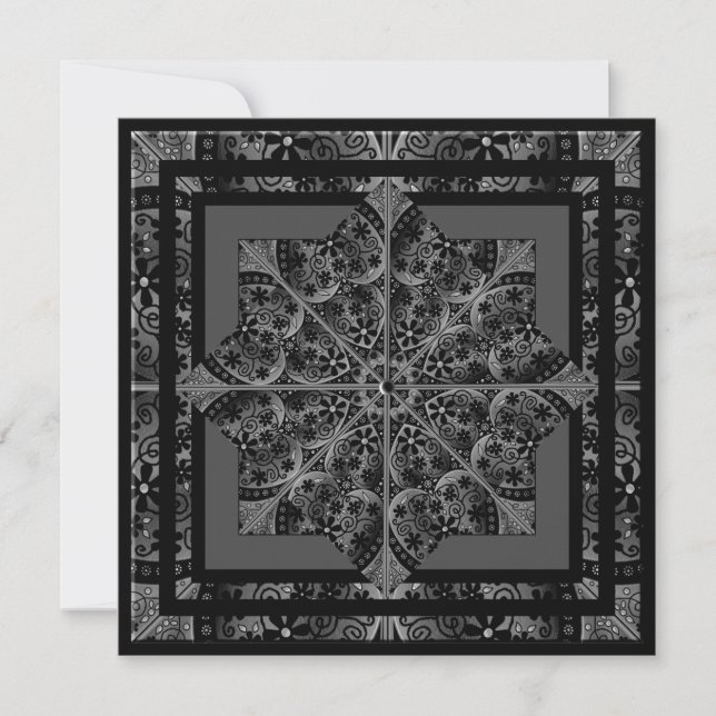 Cartes Pour Fêtes Annuelles Dentelle en céramique Noir (Devant)
