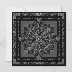 Cartes Pour Fêtes Annuelles Dentelle en céramique Noir