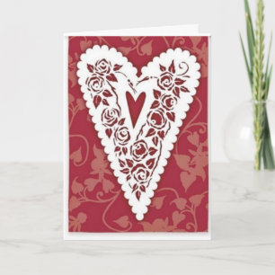 Cartes Pour Fêtes Annuelles Dentelle victorienne de coeur