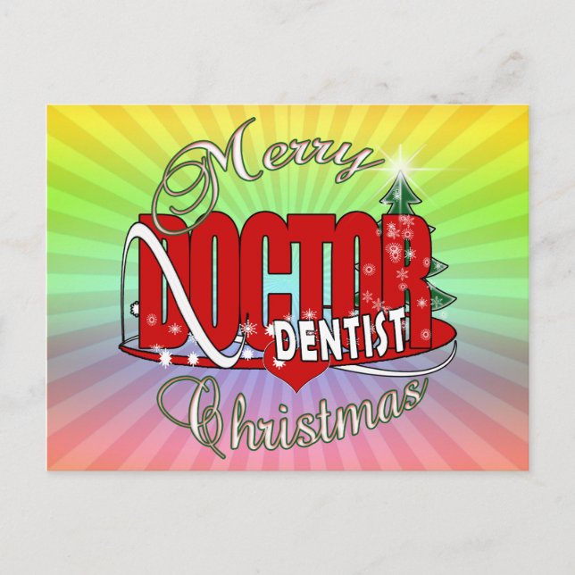 CARTES POUR FÊTES ANNUELLES DENTISTE DE NOËL (Devant)