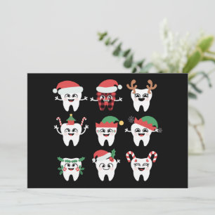 Cartes Pour Fêtes Annuelles Dentiste de Noël drôle Dents Noël Mignon Dentiste 