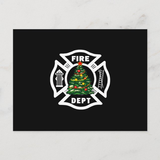 Cartes Pour Fêtes Annuelles Département du feu de Noël (Devant)