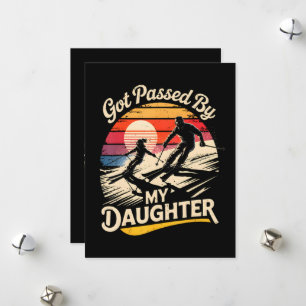 Cartes Pour Fêtes Annuelles Dépassé par ma fille drôle de ski amateur de ski