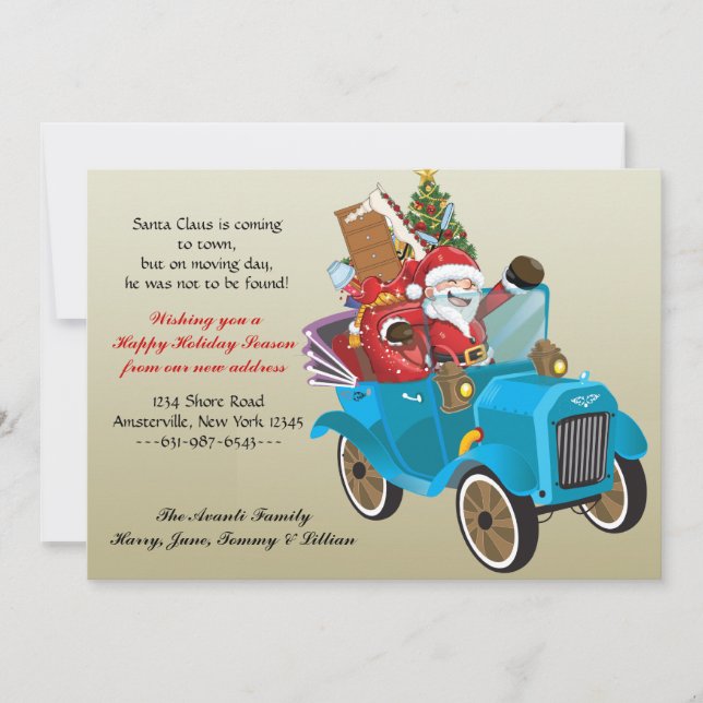Cartes Pour Fêtes Annuelles Déplacement Père Noël Holiday Déplacement Faire-pa (Devant)