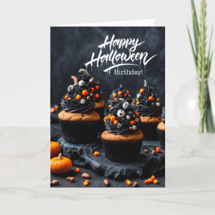 Cartes Pour Fêtes Annuelles Déplaisant Cupcakes Joyeux Anniversaire à Hallowee