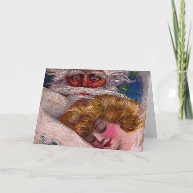 Cartes Pour Fêtes Annuelles Déplaisant Père Noël Jolie femme Noël (Devant)