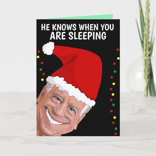CARTES POUR FÊTES ANNUELLES DÉPLAISANTE JOE BIDEN SNIFF CHRISTMAS GREETING CAR (Devant)