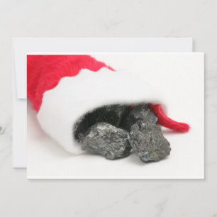 Cartes Pour Fêtes Annuelles Des bosses de charbon se déversant d'un Noël