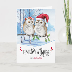 Cartes Pour Fêtes Annuelles Des deux Chouettes des Bois de Noël
