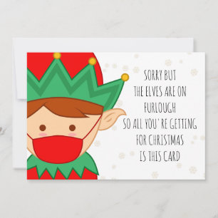 Cartes Pour Fêtes Annuelles Des elfes amusants sur Furlough Happy Christmasque