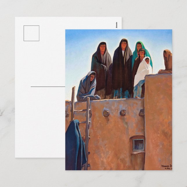 Cartes Pour Fêtes Annuelles Des regards de la maison par Maynard Dixon (Devant / Derrière)