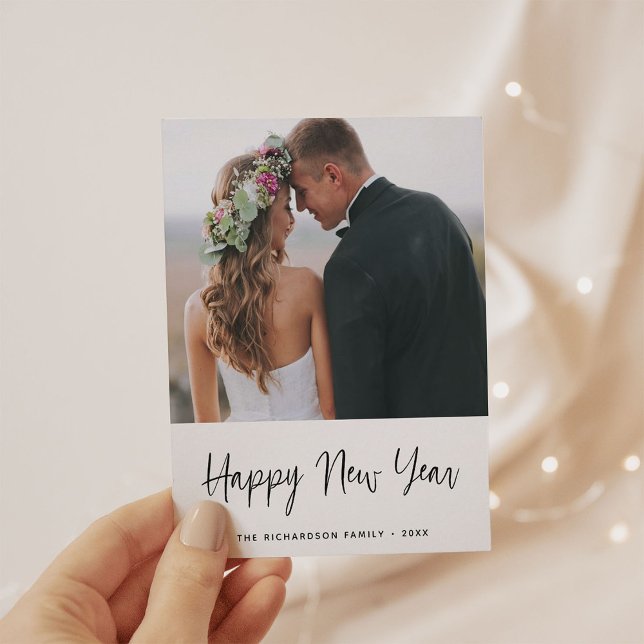 Cartes Pour Fêtes Annuelles Des souhaits simples | Photo Bonne année (Créateur téléchargé)