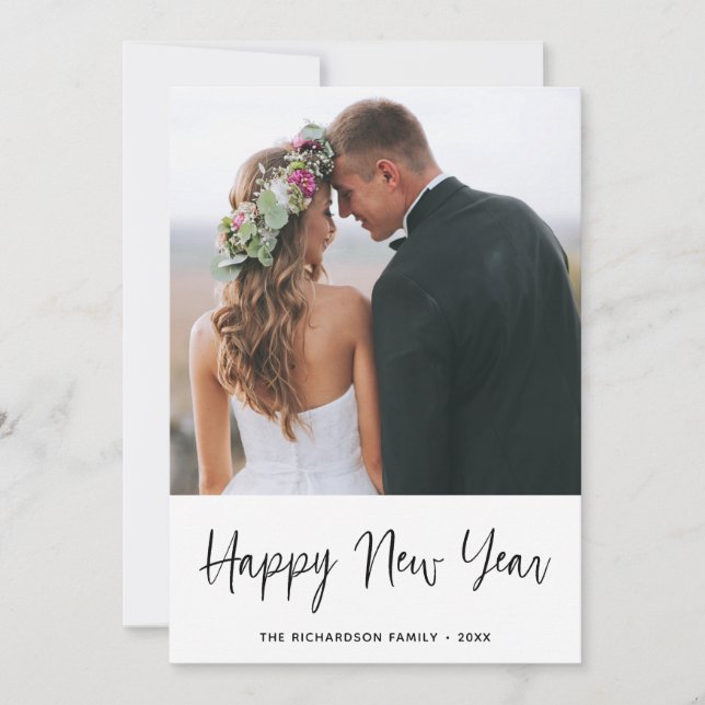 Cartes Pour Fêtes Annuelles Des souhaits simples | Photo Bonne année (Devant)