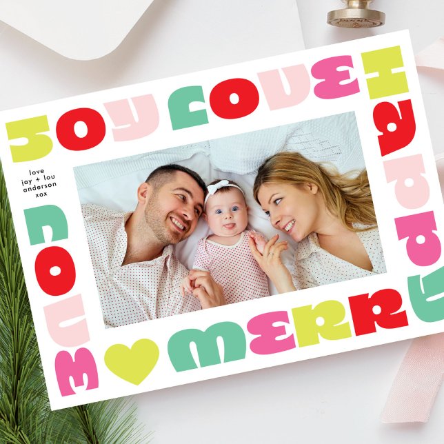Cartes Pour Fêtes Annuelles des voeux lumineux modernes | noël une photo (Créateur téléchargé)