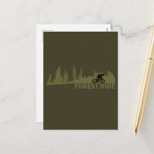 Cartes Pour Fêtes Annuelles Descente VTT en forêt Vélo de montagne