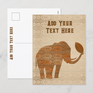 Cartes Pour Fêtes Annuelles Design d'art tribal des éléphants