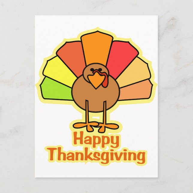 Cartes Pour Fêtes Annuelles Design de Bon thanksgiving de dessin animé Turquie (Devant)