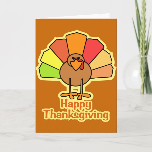 Cartes Pour Fêtes Annuelles Design de Bon thanksgiving de dessin animé Turquie (Devant)