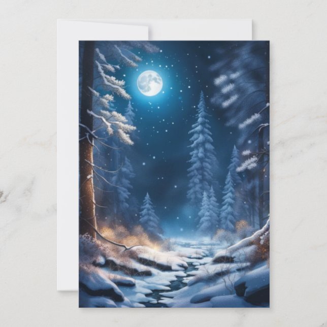 Cartes Pour Fêtes Annuelles Design de neige hivernale (Devant)