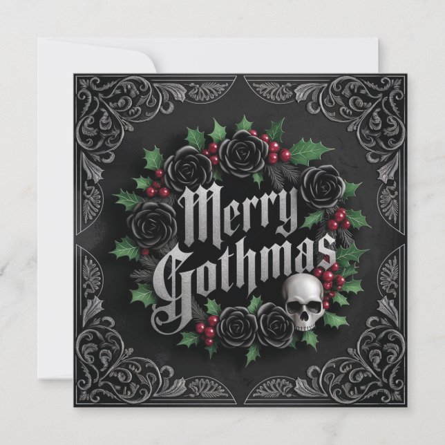 Cartes Pour Fêtes Annuelles Design de Noël gothique victorien - Élégance sombr (Devant)