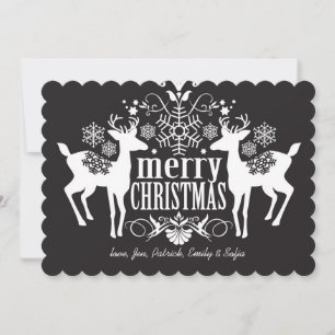 Cartes Pour Fêtes Annuelles Design de Noël noir et blanc