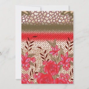 Cartes Pour Fêtes Annuelles Design de tissu complexe avec motifs floraux