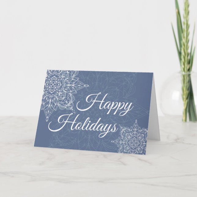 Cartes Pour Fêtes Annuelles Design élégant de flocon de neige (Devant)